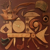 Red Clock, sculpture by Rosy Penhallow