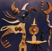 Blue Clock, sculpture by Rosy Penhallow