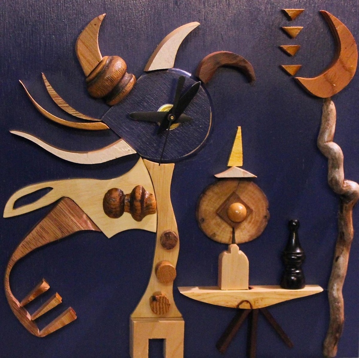 Blue Clock, sculpture by Rosy Penhallow